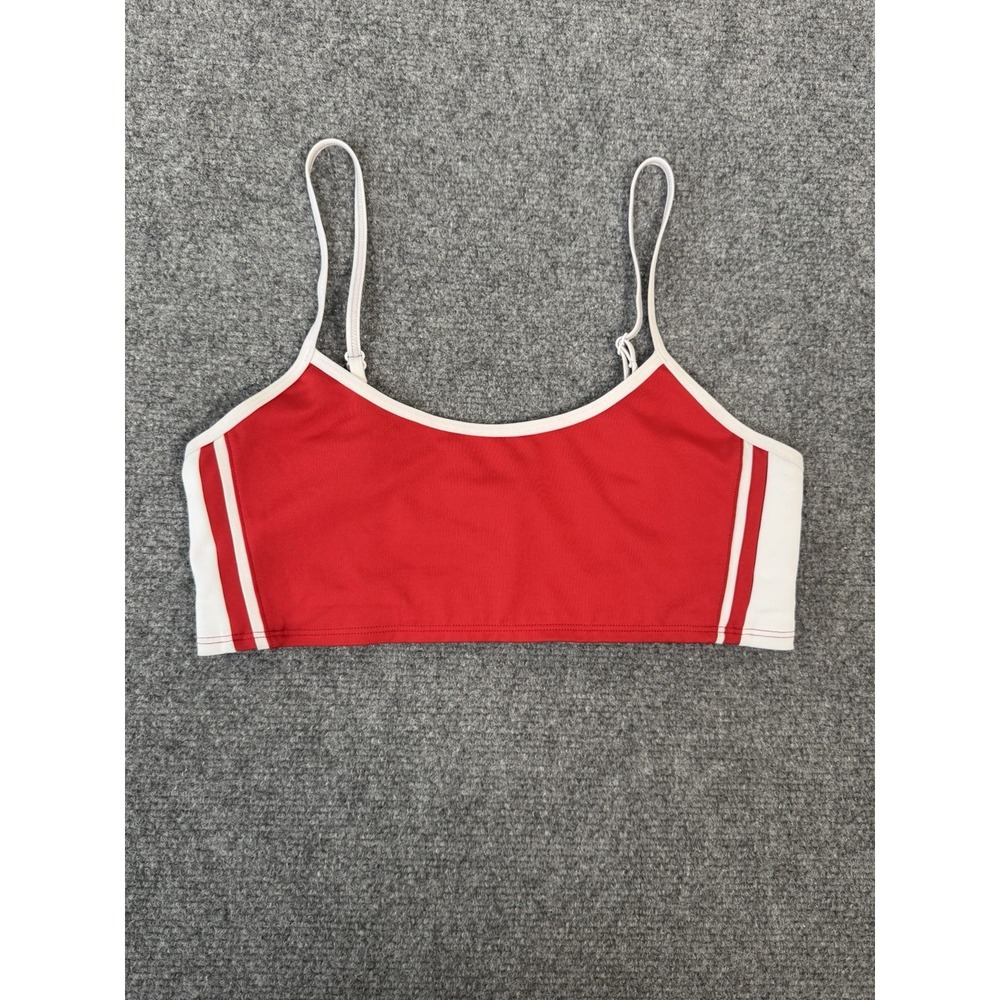 Alo Yoga Airlift Car Club Bra Red White Colorblock Crop Sports Bra Women's M